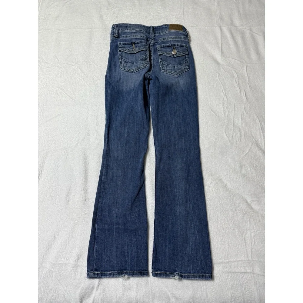 Daytrip Womens 28‎ Virgo Bootcut Jeans Blue Stitch Medium Wash Denim 28x29.5